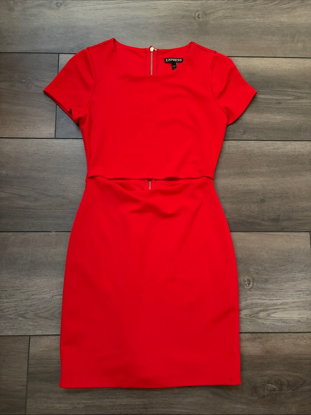Express Vibrant Red Cutout Mini Dress